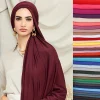 Foulard Hijab en Jersey de coton Modal, Long châle musulman, uni, doux, Turban, cravate, bandeau africain pour femmes, 170x60cm, nouvelle collection 2023