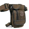 Hommes goutte jambe sac taille Fanny Pack moto cavalier tactique militaire messager bandoulière Sports de plein air mâle ceinture hanche Bum sacs