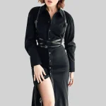 Harnais en cuir pour femmes, ceinture à bretelles, Lingerie Sexy pour femmes, réglable, soutien-gorge de Bondage, ceinture gothique Harajuku, bretelles faites à la main