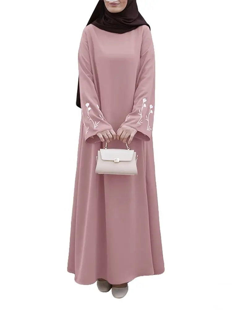 2025 zanzea élégant musulman abaya femmes à manches longues brodé robe florale islamique robe femme décontracté caftan dubaï hijab robes