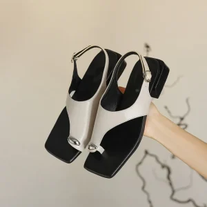 Sandales Piedmont à talons bas pour femmes, élégantes, noires, beiges, 3cm, réinitialisation Parker, nouvelles sandales d&rsquo;optique simple, été, construction, taille 33-43