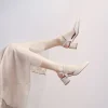 sandales confortables pour femmes miroir sandales de luxe femme talon moyen chaussures de mode été nouveau 2025 élégant bloc talons concepteur