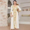 Abaya-Robe Hijab pour Femme Musulmane, Vêtement Africain Blanc, Islam Arabe, Dubaï, Turquie, Jalabiya