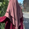long khimar femmes musulmanes hijab 2 couches jazz crêpe ramadan prière eid hijabs islamique cravate dos foulard djellaba niqab jilbab