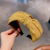bandeaux à nœud frabrique solide pour femmes et filles, bandeaux latéraux larges, cerceau de cheveux, coiffure à la mode, accessoires pour cheveux