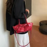 Sac seau à nœud papillon de styliste élégant, sac à bandoulière multicolore en cuir Pu avec nœud, fourre-tout doux et décontracté pour femmes
