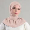 maillot élastique doux en coton, sous capuchon hijab instantané pour femme musulmane, bonnet de couleur unie, casquettes intérieures avec boutons, bandeau, taille libre