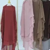 mousseline de soie niqab foulard khimar abaya damen arabie saoudite turquie islam musulman hijab robe vêtements de prière abayas pour les femmes kebaya