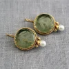 Boucles d&rsquo;oreilles Vintage élégantes avec pendentif en perles géométriques pour femmes, Piercing suspendu exquis, bijoux de mariée, cadeau