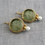 Boucles d&rsquo;oreilles Vintage élégantes avec pendentif en perles géométriques pour femmes, Piercing suspendu exquis, bijoux de mariée, cadeau