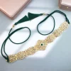 ceinture en corde à main couleur or pour femmes, caftan marocain, bijoux de mariée en cristal, bijoux de festival arabe