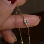 Bracelet en argent Sterling 925 plaqué or 14 carats, Zircon géométrique exquis pour femmes, bijoux de tempérament à la mode