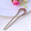 Épingles à cheveux en forme de u pour femmes, élégantes et délicates, strass, fleur, épingle à cheveux, accessoires pour cheveux