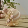 Chapeau fascinateur en satin avec voile, chapeau de mariée en perles Rhiunstone, chapeau de mode pour femmes et dames