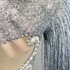 strass scintillants sexy manches longues gland perles une pièce combinaison courte tenues dancewear femmes scène performance body