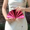 pochette design de luxe à la mode pour soirée de mariage, sac à bandoulière en forme d'éventail doré, sac de fête, sac à main organisateur de voyage pour femmes