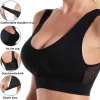 soutien gorge de sport en maille sans couture pour femmes, sous vêtements de course, de fitness, antichoc, sans fil, grande taille 6xl, haut court, respirant, yoga