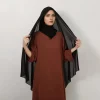 foulard hijab en mousseline de soie 2 en 1, couleur unie, de haute qualité, avec ensemble niqab, foulard instantané et sous le capuchon pour femme musulmane, nouvelle collection