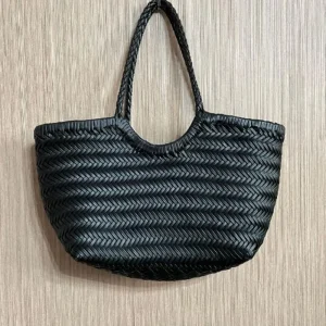 Sacs à main en cuir de mode pour femmes, tissage de cuir, sac de Shopping décontracté, panier Vintage, fourre-tout, sac de Shopping croisé en peau de vache