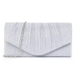JOStrap-Sac à main d’embrayage de mariage pour femme, sac à bandoulière plissé, sac à main de fête initié, sac à bandoulière brillant, sac de soirée, rendez-vous, banquet