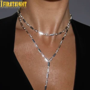 Ensemble de bijoux rectangulaires en or pour femmes, lien de breloques pavées CZ, bracelet JOHand, tour de cou Bling, collier Lariat, document géométrique, mode