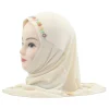 filles enfants musulman belle hijab islamique arabe écharpe châles motif de fleur couleur unie amira hijab foulard prière chapeau bandeau