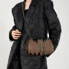 sac à bandoulière noir en forme de chauve souris pour femmes, sac à bandoulière de dessin animé de haute qualité en cuir pu, sac à main amusant pour téléphone d'halloween