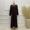 plaine musulmane sous robe femmes à manches longues maxi robes abaya robe modeste robe arabe dubaï caftan turc ramadan eid abayas