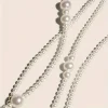 chaîne de taille en imitation de perles pour femmes, avec robe, sous pull, multicouche, chaîne de taille en perles, chaîne de corps simple pour femmes