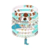 bracelets de cowgirl occidentale pour femmes et filles, bracelets extensibles empilables en perles, chapeau de cowgirl, breloques de bottes, bijoux bohème, cadeaux