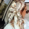 foulard de tête en soie pour femmes, foulard de luxe à la mode pour cheveux, châle en satin, foulard carré de 90cm, bandana cheveux