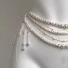 chaînes de taille en perles rétro pour femmes, élégantes, multicouches, ceinture à pampilles, bijoux, accessoires pour vêtements, décorations de taille polyvalentes
