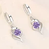 boucles d'oreilles en argent sterling 925 pour femme, bijoux à la mode, haute qualité, bleu, rose, blanc, violet, cristal zircon, offre spéciale, nouvelle collection