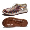 sandales tissées colorées d'été, chaussures de plage à tête pour couple, chaussures de voyage pour femmes, respirantes, version améliorée, nouvelle collection