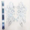 garniture en tissu de dentelle à paillettes avec broderie florale, motif appliqué à la mode, accessoires de robe à paillettes faits à la main