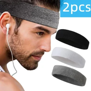 Bandeau de sport absorbant la sueur, bandeau d&rsquo;entraînement élastique en coton, bandeau anti-dérapant et respirant pour le basket-ball et le Fitness