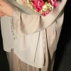 abaya robe musulmane longue noire avec manchette et perles pour femme, tenue de soirée, style marocain, nouvelle collection