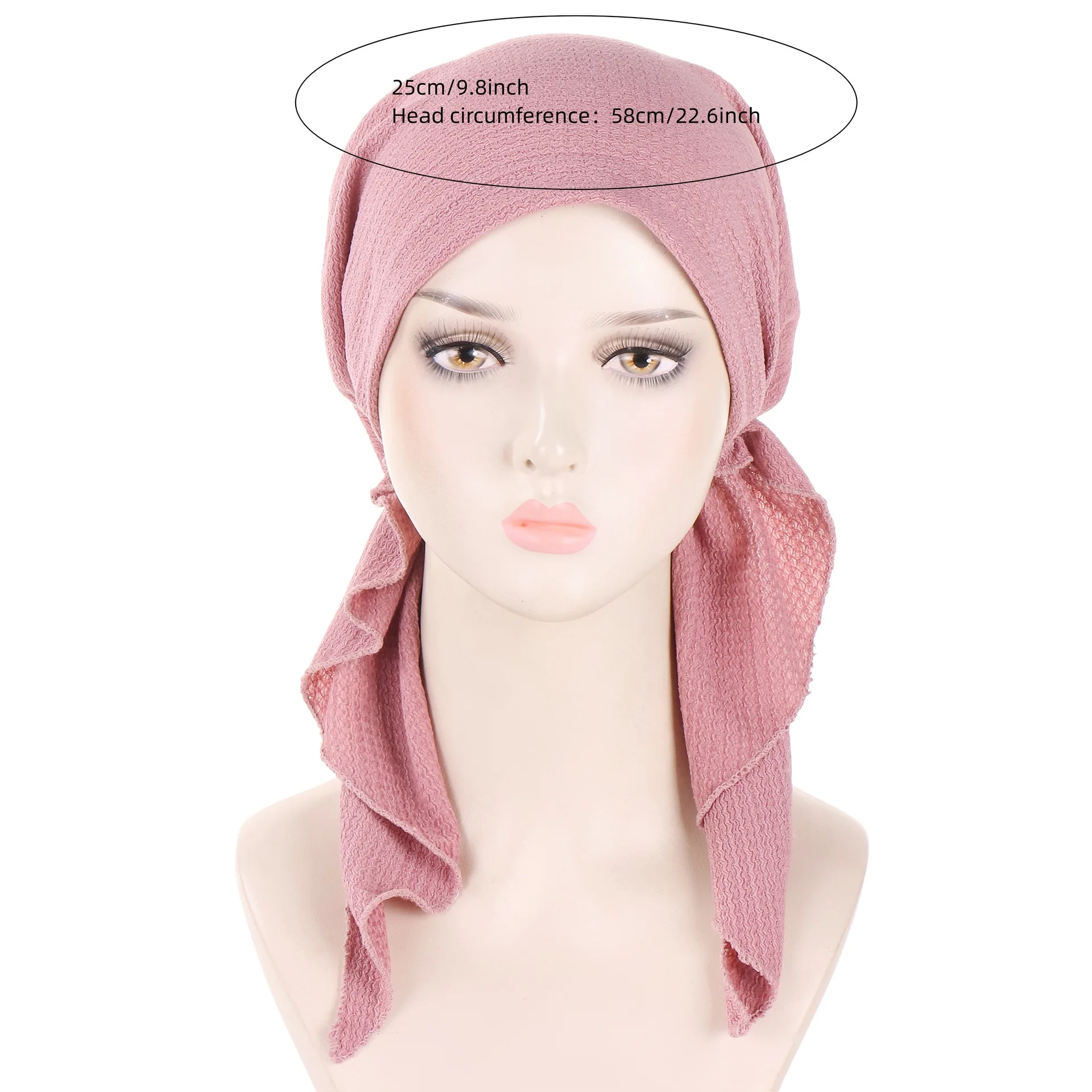 mode musulmane hijab turban chapeaux couleur unie longue queue bandeau élastique pirate chapeaux respirant chimio casquette pour femmes filles