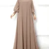 zanzea islamique hijab élégant robes mode musulmane froncé manchette femmes à manches longues maxi robe solide à volants col rond abaya robes