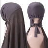 musulman instantané hijab femmes bonnet avec mousseline de soie châle tête écharpe casquette bandeau intérieur stretch hijab couverture bandeau turbante