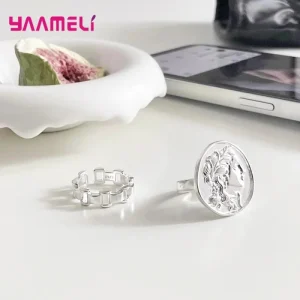 Bagues de chaîne de montre en argent 925 pour femmes et hommes, mode créative rétro Simple, personnalité, bijoux cadeau de fête