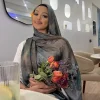 foulard de luxe de style ethnique floral, bandana aquarelle, hijab, imprimé écossais, foulard fin pour femme