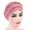 turban hijab musulman à couverture complète avec côtes tressées, écharpe islamique, chapeaux intérieurs, bonnet, couverture de sauna