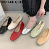 Chaussures de Ballet à Nministériels d Peu Profond pour Femme, mocassin Souple, Ballerine, Rond, Parker, Document Bonbon, Mode 2024
