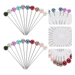 30 pièces épingles d&rsquo;écharpe en perles petites broches en métal de sécurité tête ronde accessoires Hijab Clips d&rsquo;écharpe de mariage bijoux musulmans épingles d&rsquo;écharpe