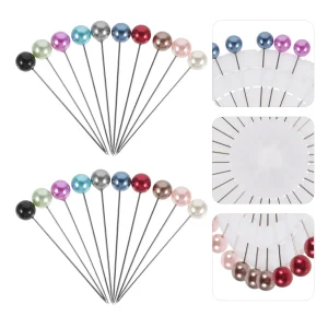 30 pièces épingles d&rsquo;écharpe en perles petites broches en métal de sécurité tête ronde accessoires Hijab Clips d&rsquo;écharpe de mariage bijoux musulmans épingles d&rsquo;écharpe