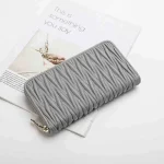 Portefeuille Long en cuir brodé pour femmes, sac à main de grande capacité avec fermeture éclair, nouveau porte-cartes de Style Simple, élégant, 2025