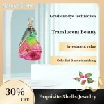 Pendentif en pierre semi-précieuse naturelle enveloppée de fil doré, Design fabriqué à la main pour collier, bracelet, boucles d&rsquo;oreilles, bijoux cadeau