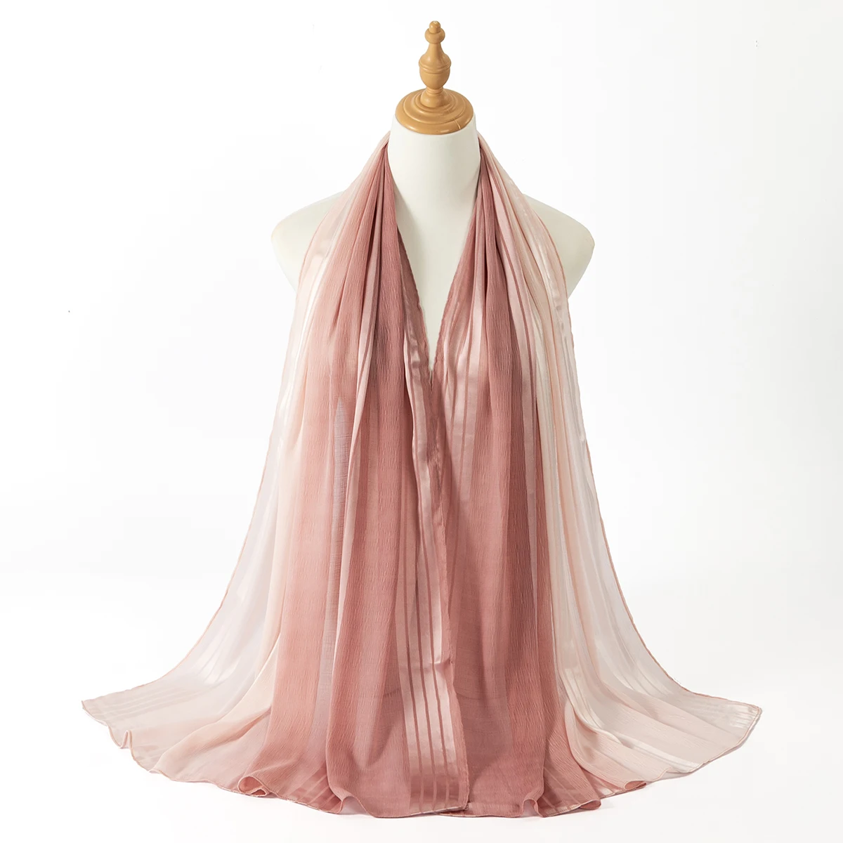 foulard hijab en satin de soie froissé dégradé, châle solide en mousseline de soie pour femmes musulmanes, écharpe en fil premium, turban islamique pour ramadan