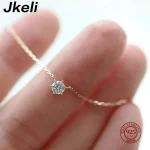 Jkeli – collier en argent Sterling 925 plaqué or 18 carats, chaîne de clavicule en Zircon scintillant unique pour femmes, bijoux de mariage